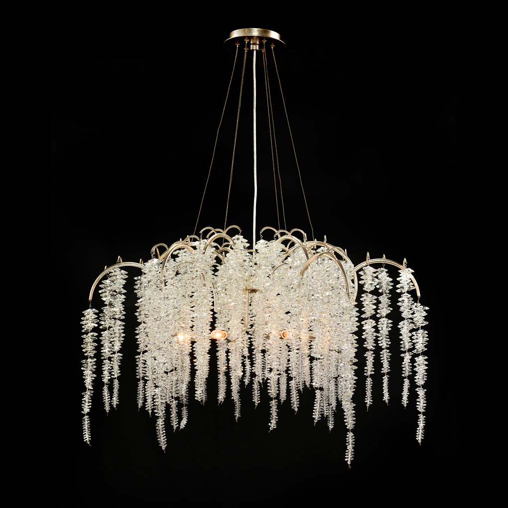 CASCADING CRYSTAL SIX-LIGHT CHANDELIER CASCADING CRYSTAL SIX-LIGHT CHANDELIER