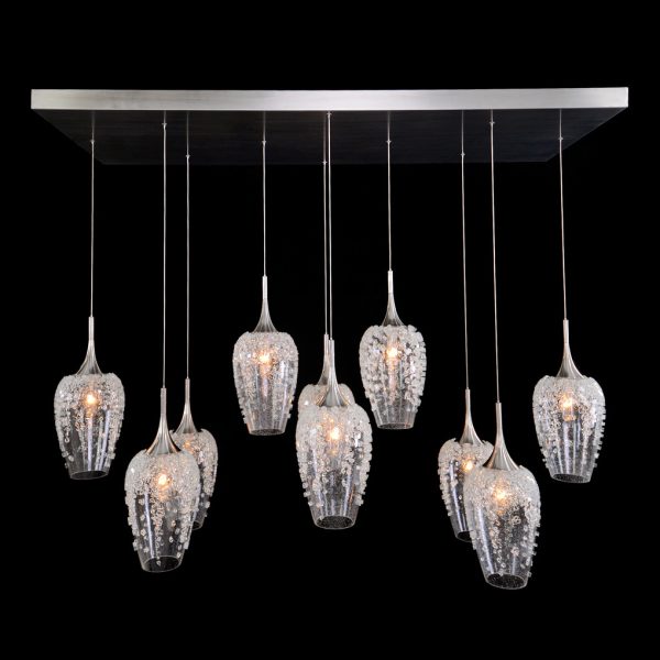 AUREO TEN-LIGHT HORIZONTAL GLASS PENDANT CHANDELIER